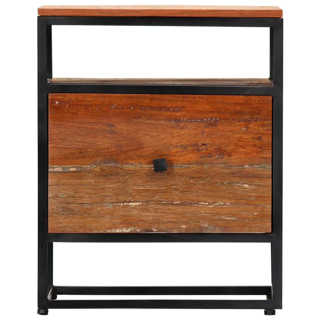 Bedside Cabinet Solid Reclaimed Wood and Steel J130