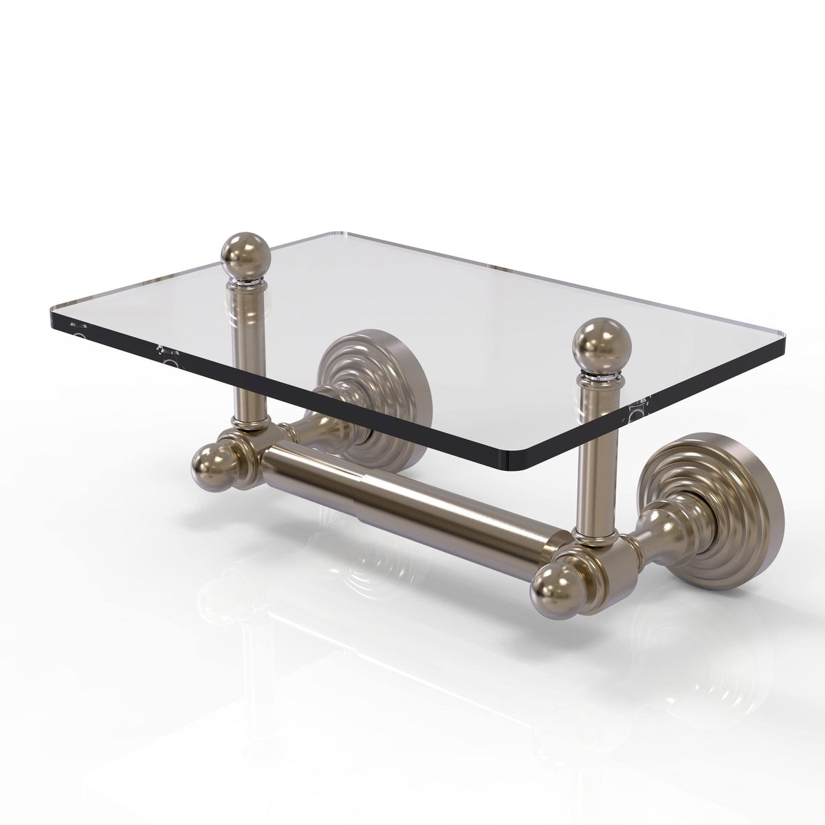 Black Matte Toilet Tissue Holder with Glass Shelf X300086