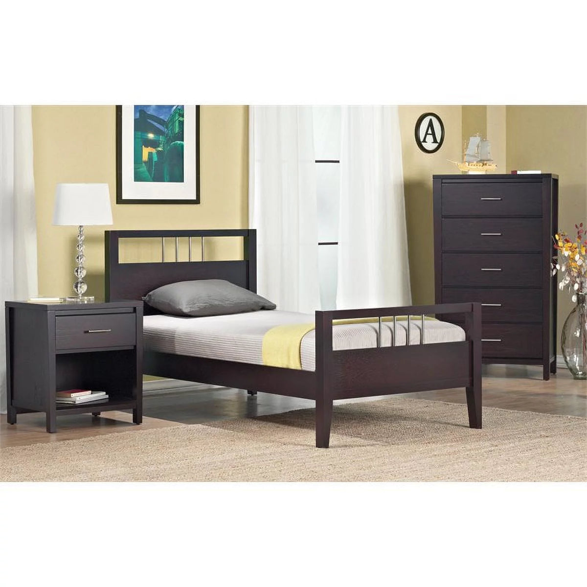 California King Solid Wood Panel Platform Bed C12783