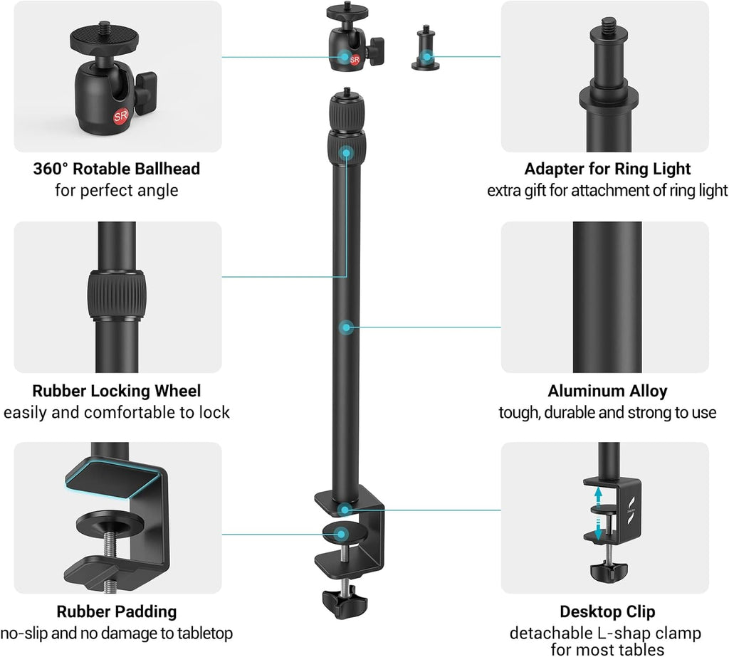 Adjustable Camera Desk Mount with Ball Head R362