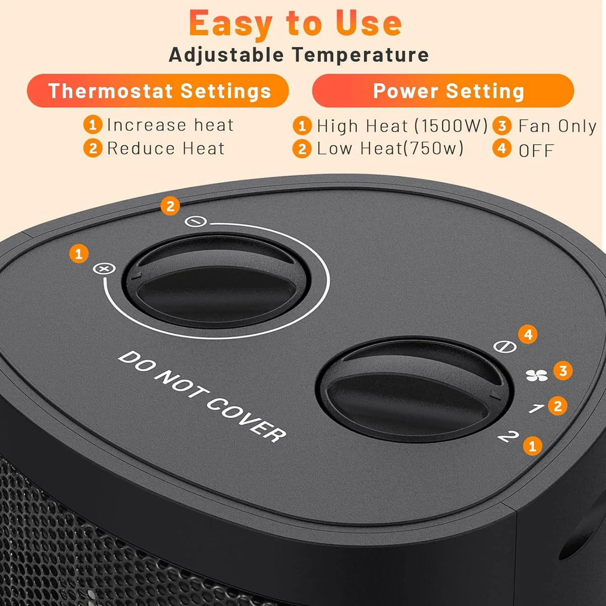 1500W Ceramic Portable Space Heater M210645