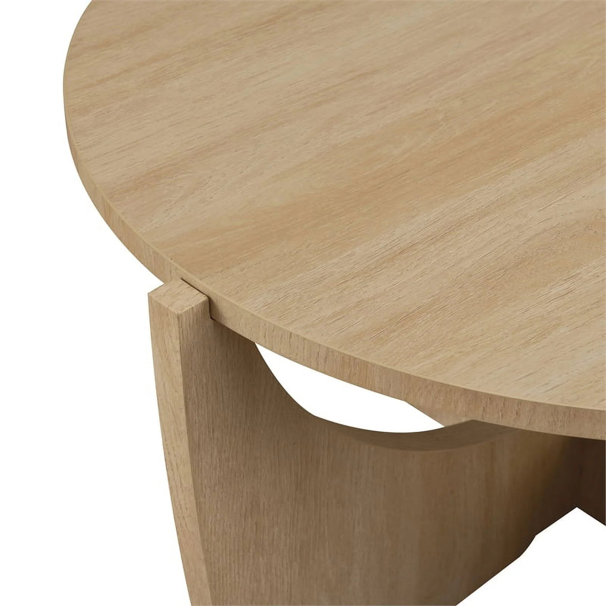 28" Wood Round Coffee Table with Crossed Arch Base P64035