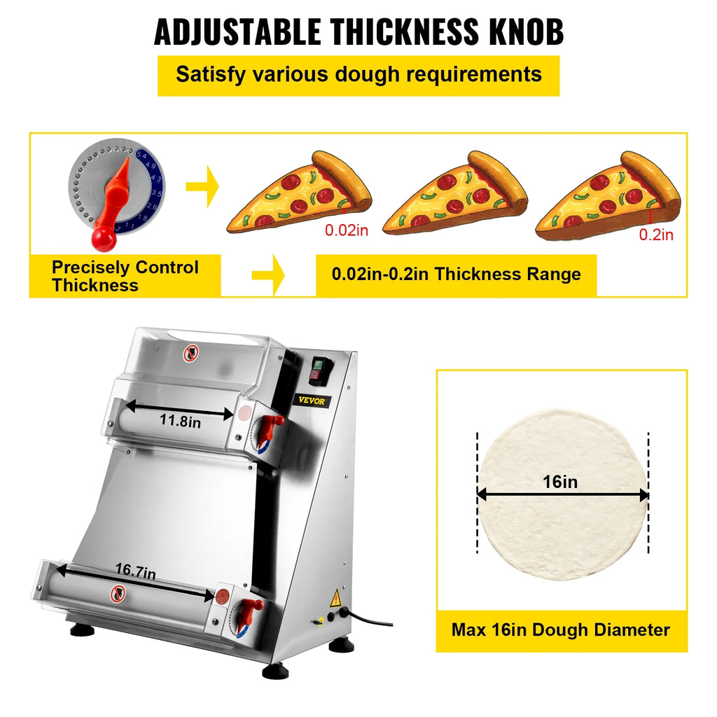 Electric Pizza Dough Roller Machine 15.7inch 370W C2467