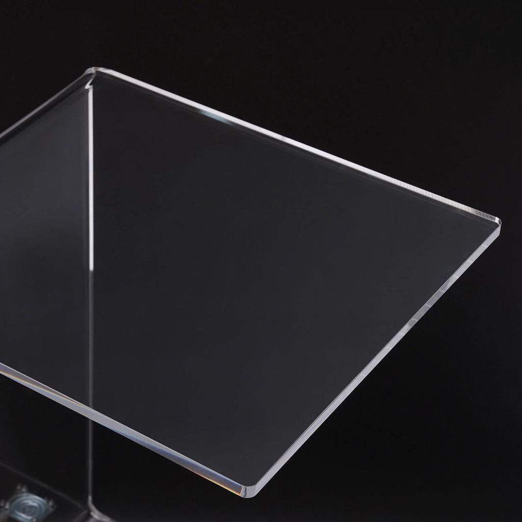 Clear Acrylic C-Shaped Bedside Table on Wheels X55406