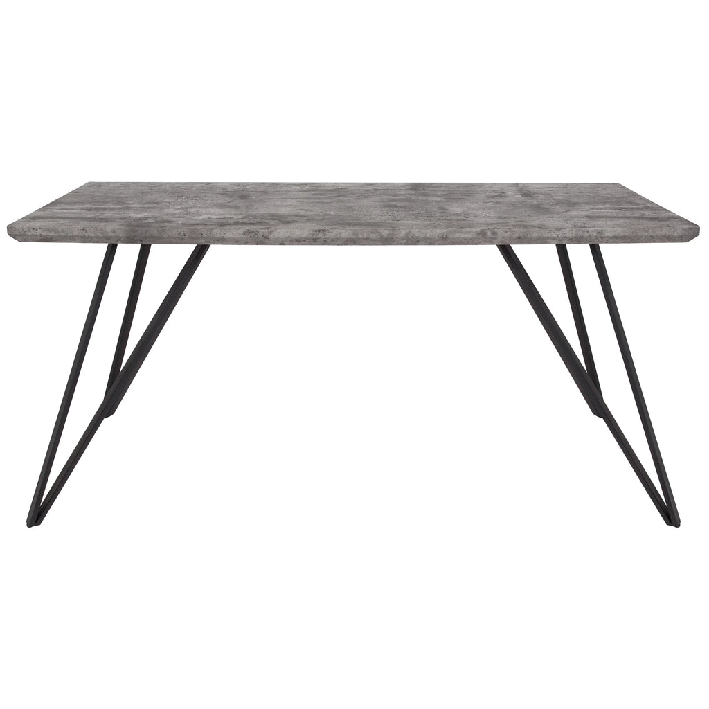 Rectangular Dining Table Faux Concrete Finish N194764