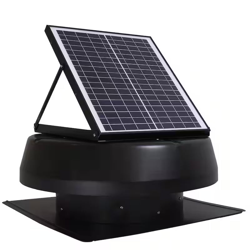 Black 14 in. Solar Attic Exhaust Fan Y9182