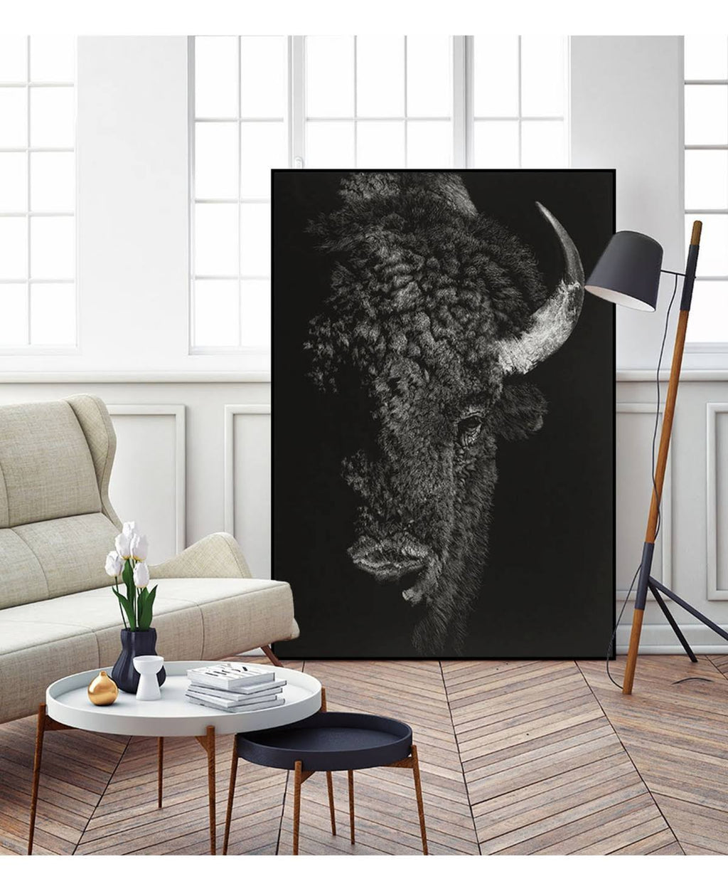 40x22 x 30x22 Framed Canvas Art Block I872405
