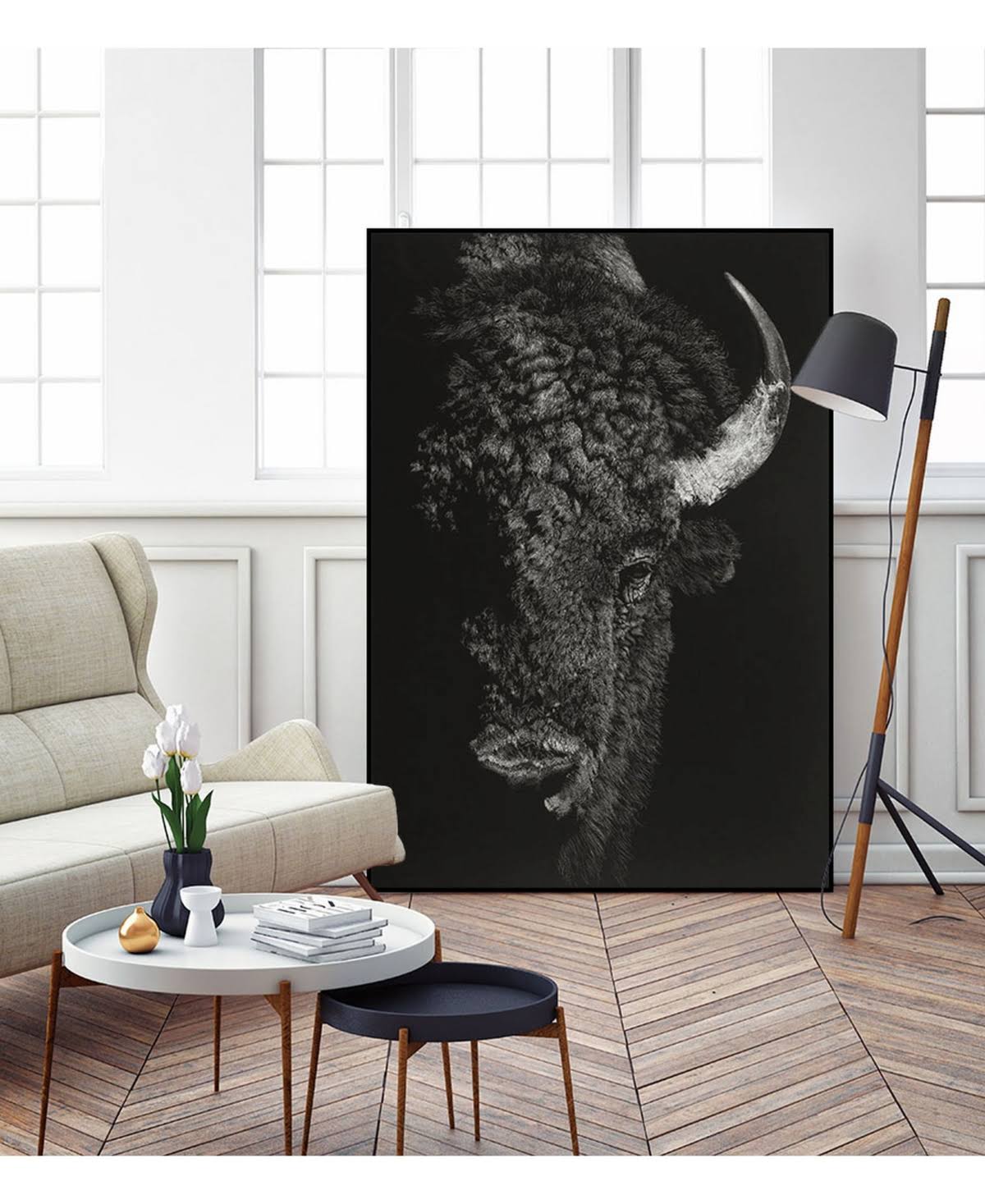 40x22 x 30x22 Framed Canvas Art Block I872405