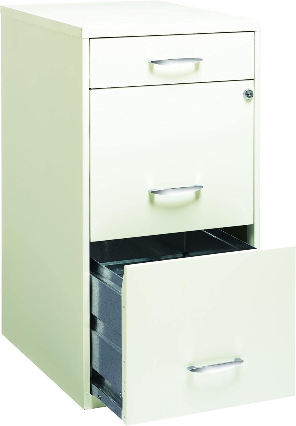 18 Deep 3 Drawer Steel File Cabinet in White I88305