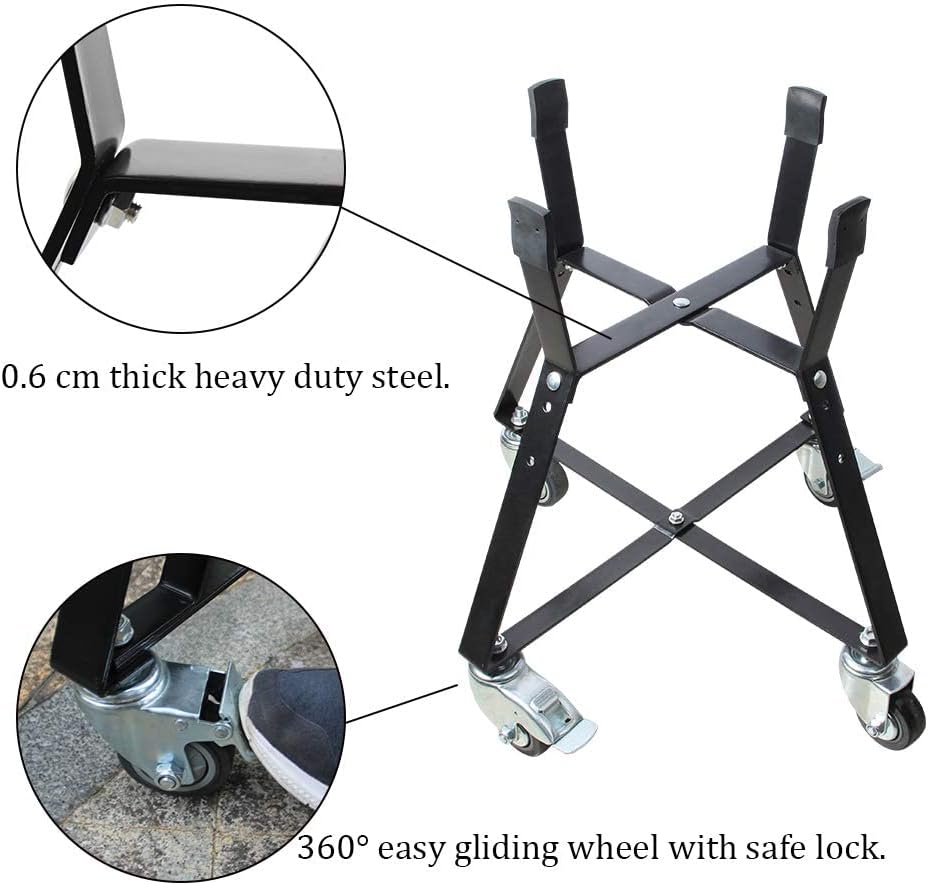 Rolling Cart with Locking Caster Wheels Powder Coated Steel S7465