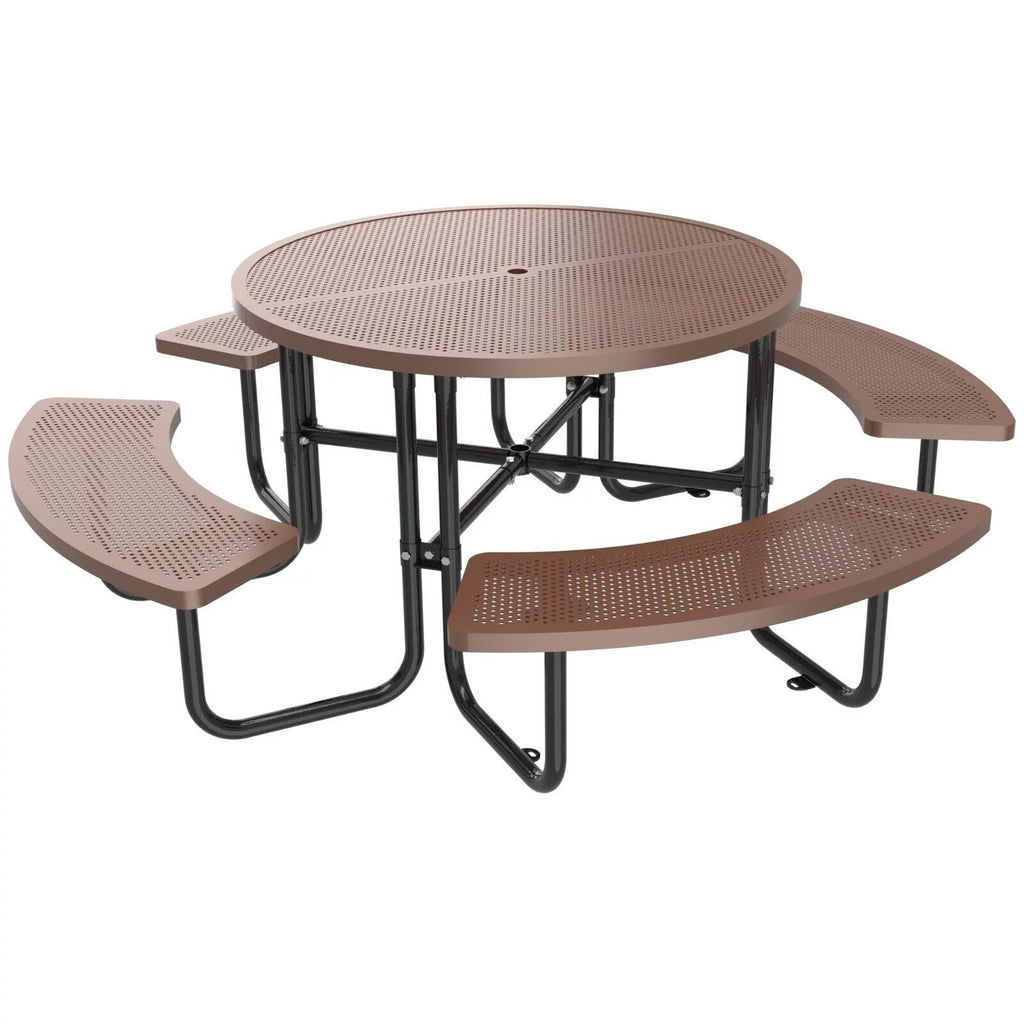 Brown Round Portable Picnic Table M2327