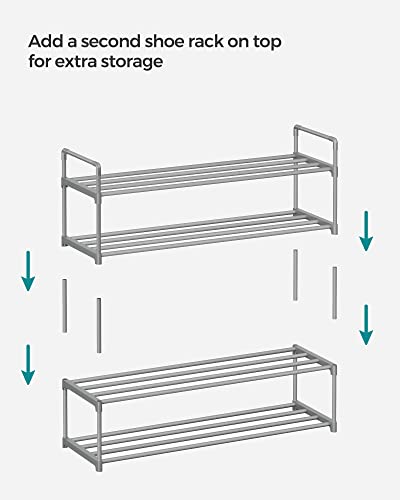 Black 3 Tier Metal Shoe Rack W456