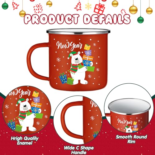 12 Pcs 12oz Stackable Enamel Coffee Cups G975