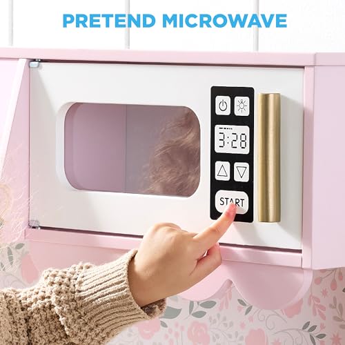 Wooden Pretend Play Kitchen Kids Toy with Storage N512