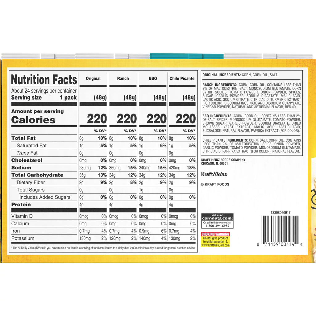 Crunchy Corn Kernels Variety Pack, 24 ct, 1.7 oz Packs V57228