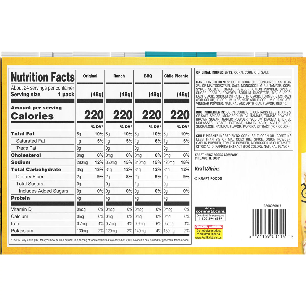 Crunchy Corn Kernels Variety Pack, 24 ct, 1.7 oz Packs V57228