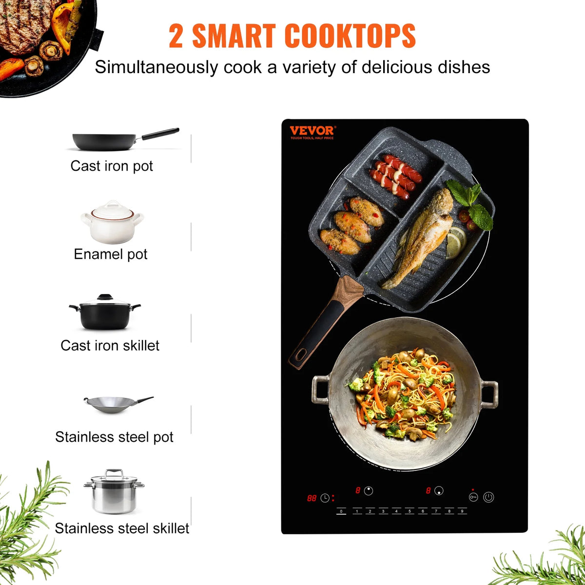 12 inch 2 Burners Electric Cooktop Z2476