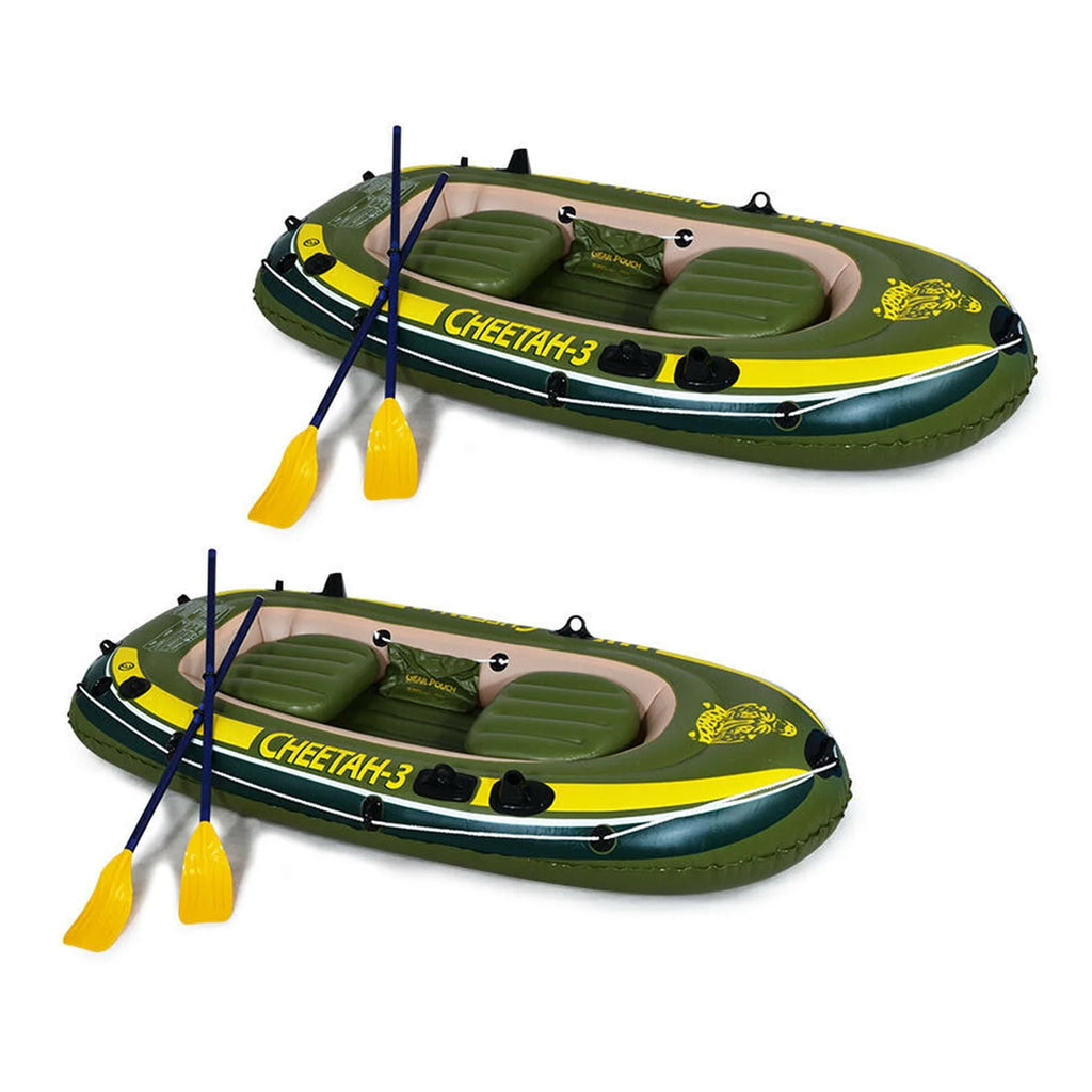 3 Person Inflatable Boat Set with Oars & Air Pump (2 Pack) Q323844