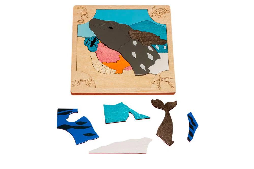 Whales Wood 22 Piece Layered Children's Puzzle W489