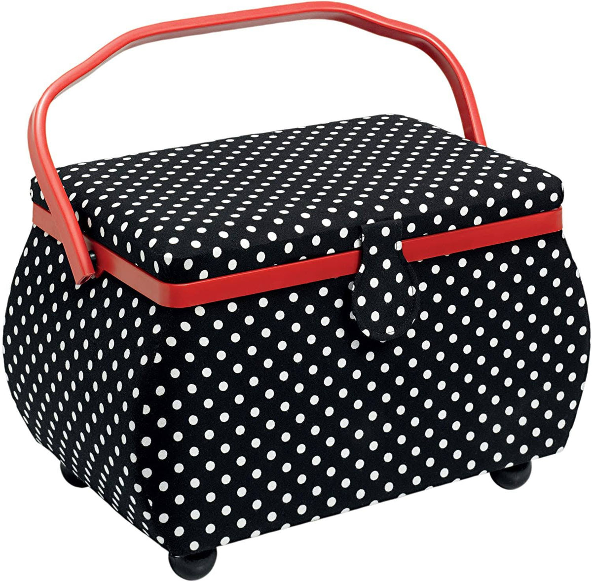 Black & White Polka Dot Print Sewing Basket I924120