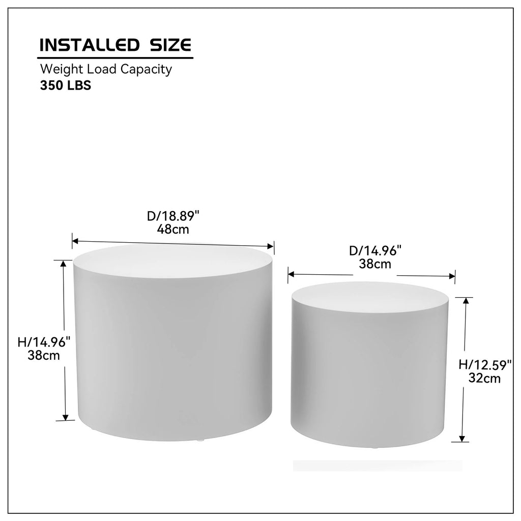Set of 2 MDF Side Table Coffee Table End Table Nesting Table E887