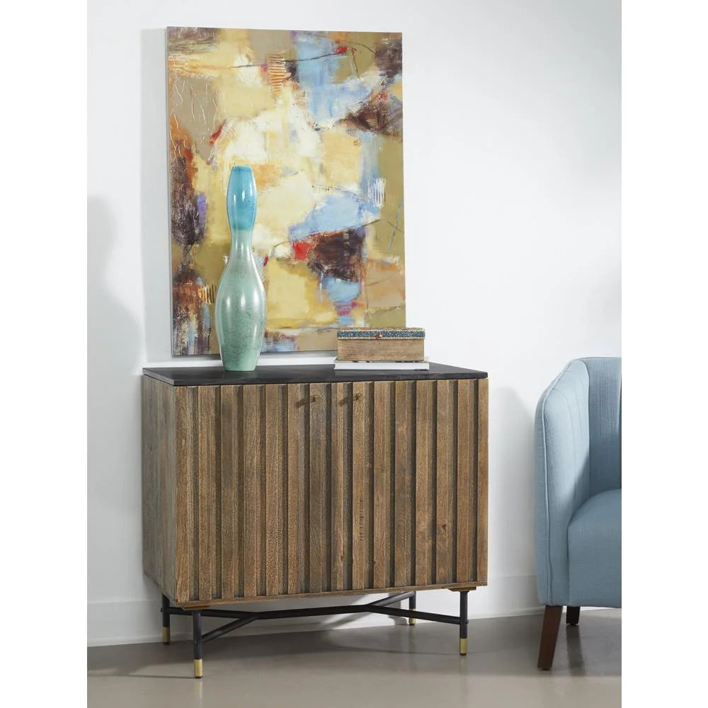 2-Door Solid Wood & Marble Cabinet C698