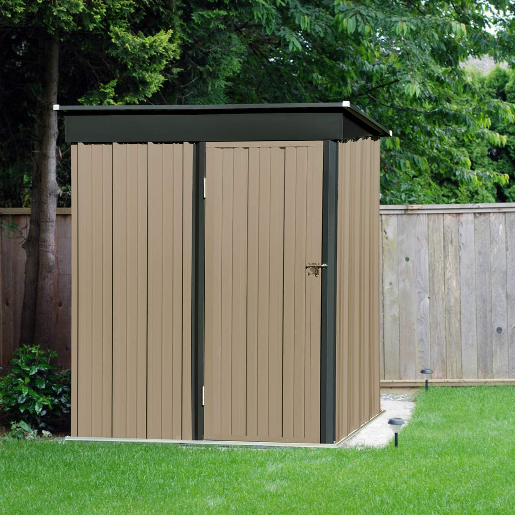 5x3 FT Galvanized Steel Outdoor Storage Shed A50716