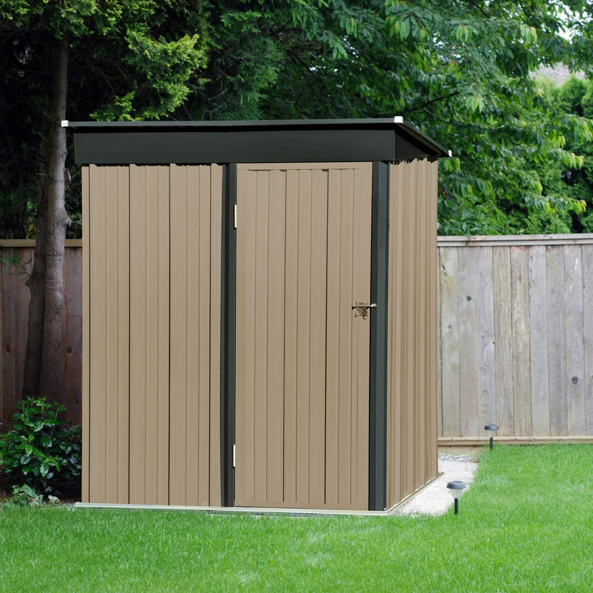 5x3 FT Galvanized Steel Outdoor Storage Shed A50716