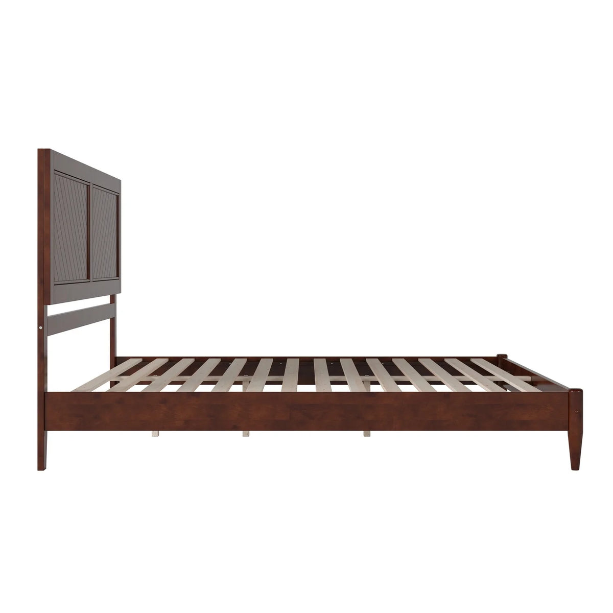 King Solid Wood Low Profile Platform Bed, Walnut B853759