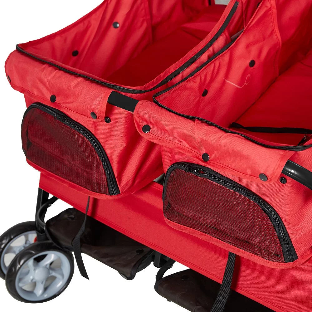 Double Pet Stroller Foldable Two-Seater Carrier Strolling Cart X5767