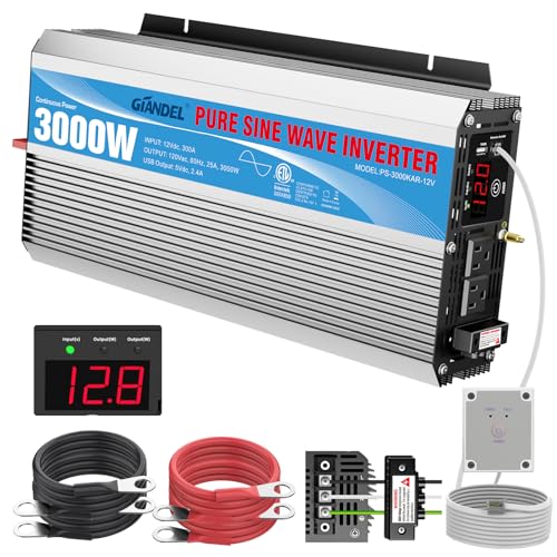 2200Watt Pure Sine Wave Solar Power Inverter with 20A Solar Charger Controller PWM H306390
