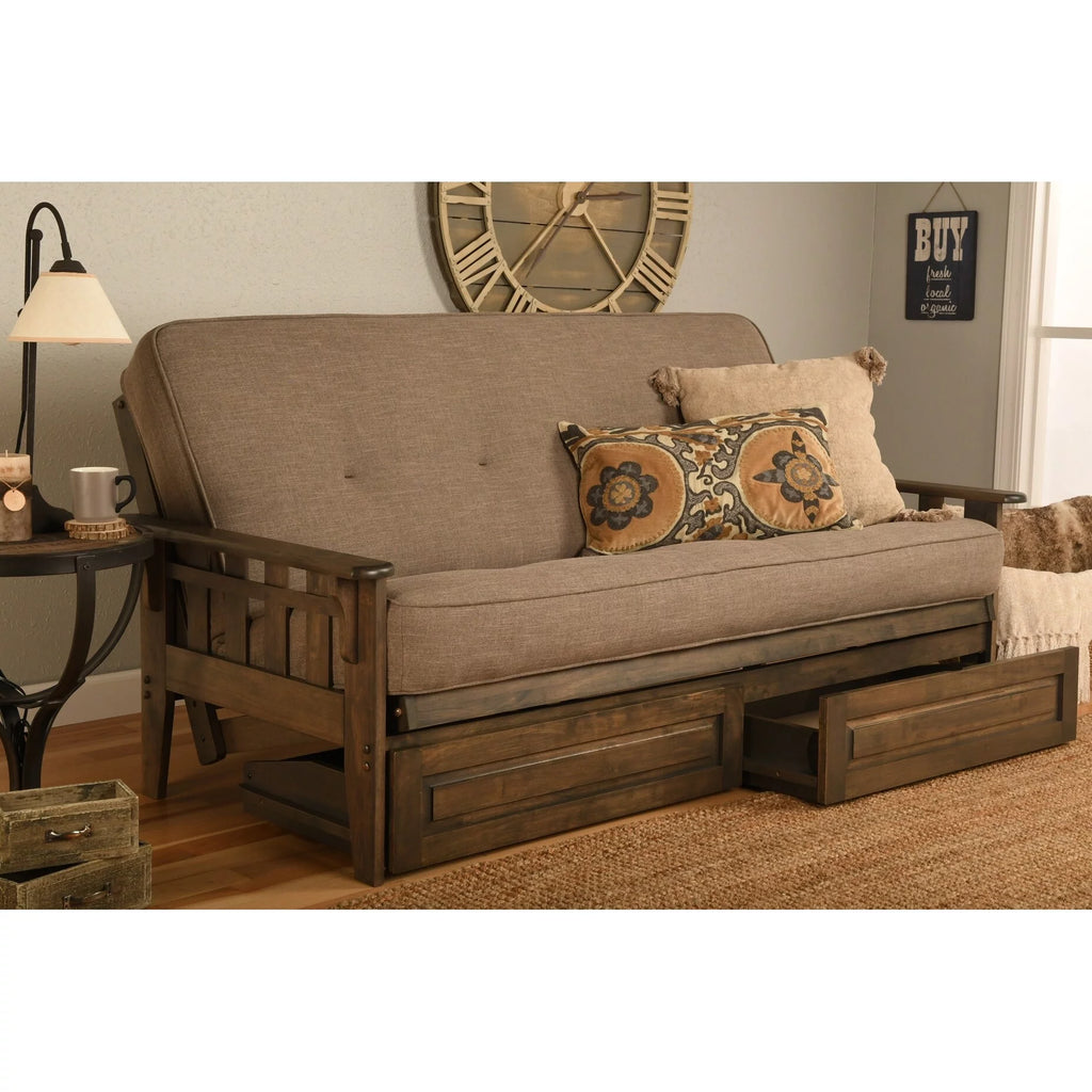 Wood Futon Frame with Storage C141