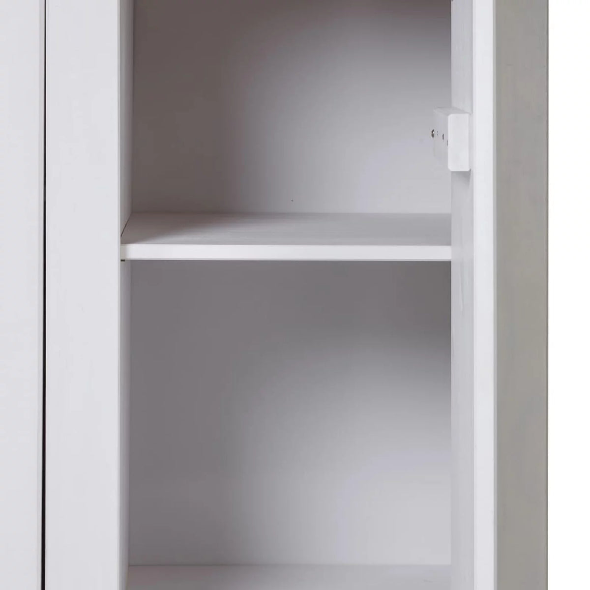 3 Doors Pine Wood Wardrobe with Storage Shelves and Hanging Rod F3257