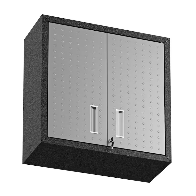 30 in. 2-Shelf Wall Mount Metal Garage Cabinet in Gray J297682