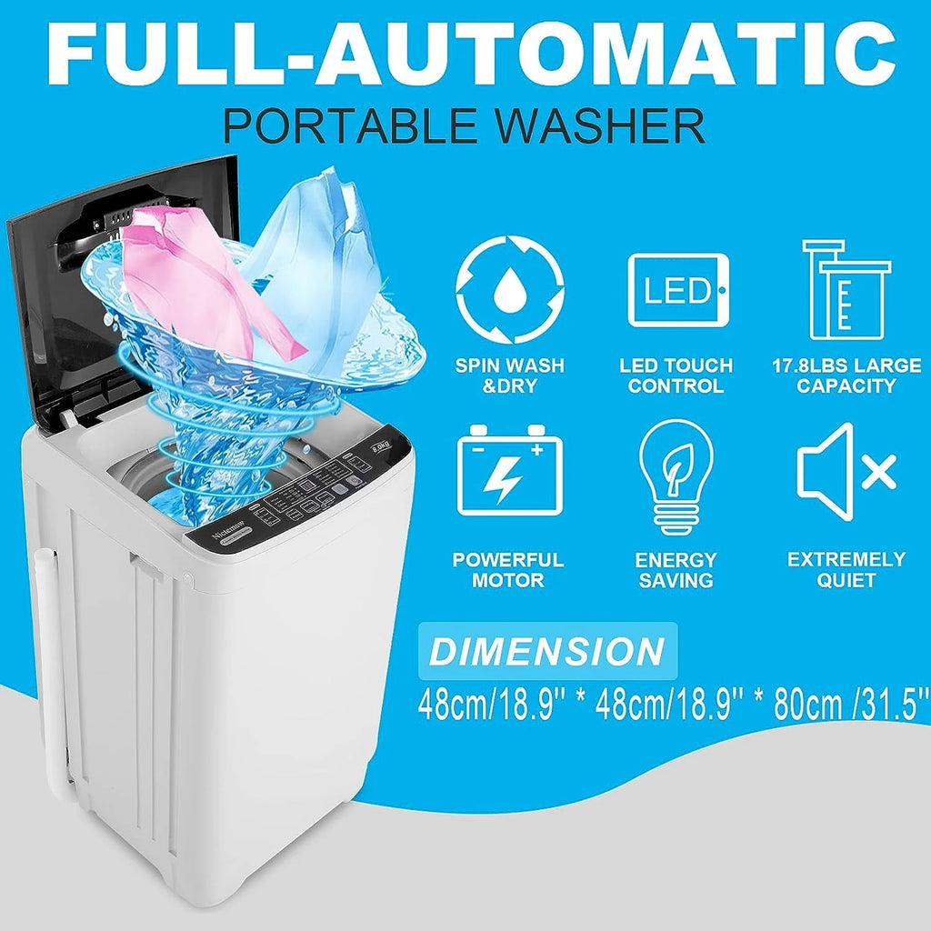 Portable 17.8lbs Fully-Automatic Washing Machine Y977775
