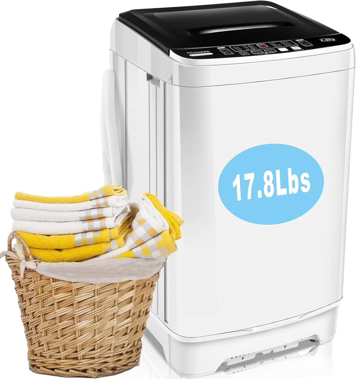 Portable 17.8lbs Fully-Automatic Washing Machine Y977775