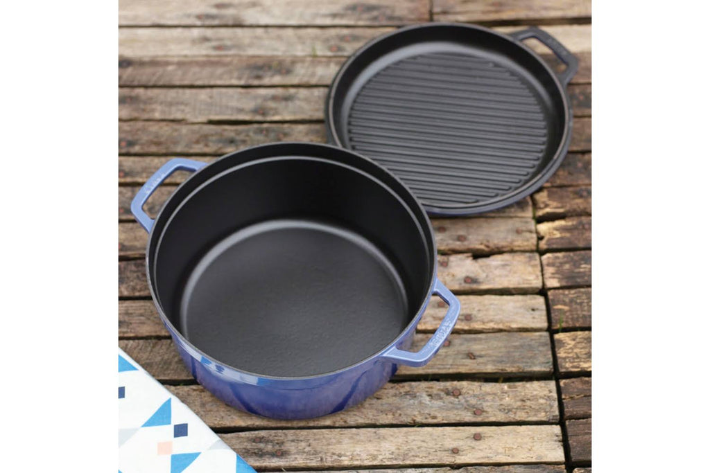 Cast Iron 7 Qt Braise & Grill Dark Blue X2117