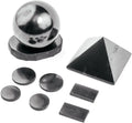 Polished Shungite Pyramid Sphere with Stand 9 pcs A556402