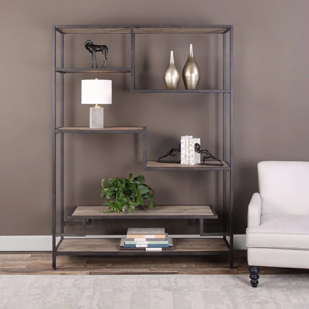 58" Reclaimed Pine Etagere Shelving H5041