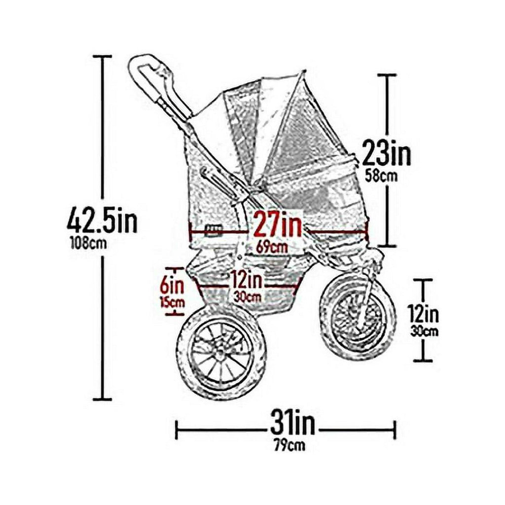 Double No-Zip Pet Stroller C4201