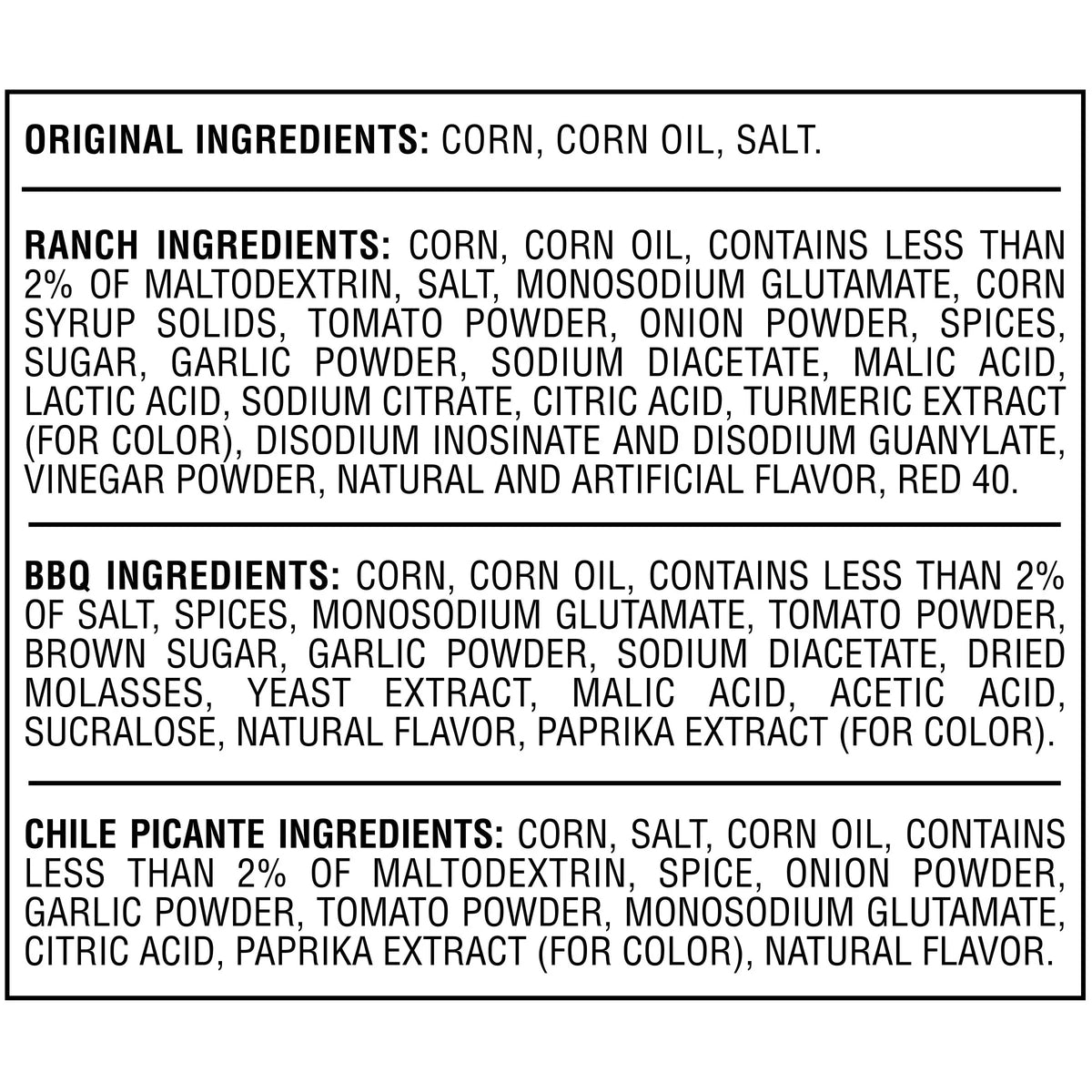 Crunchy Corn Kernels Variety Pack, 24 ct, 1.7 oz Packs V57228