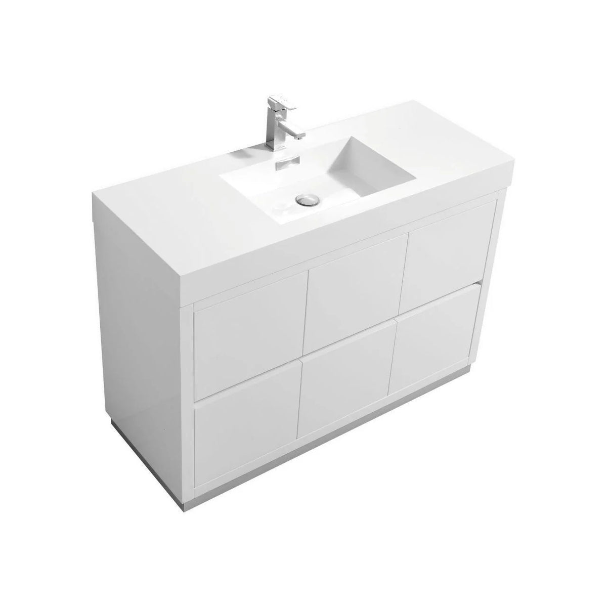 48 in. Free Standing High Gloss White Bathroom Vanity A6799