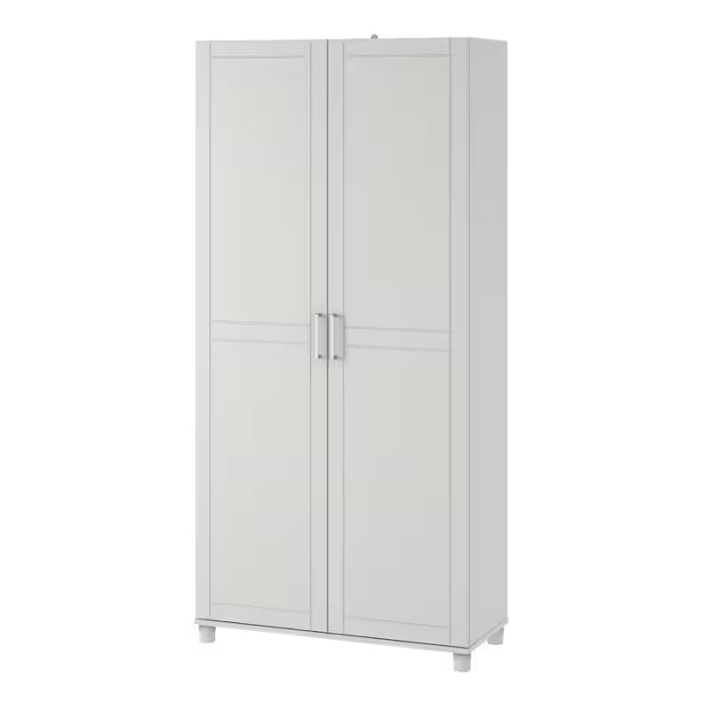 White Wood Freestanding Garage Cabinet I5161