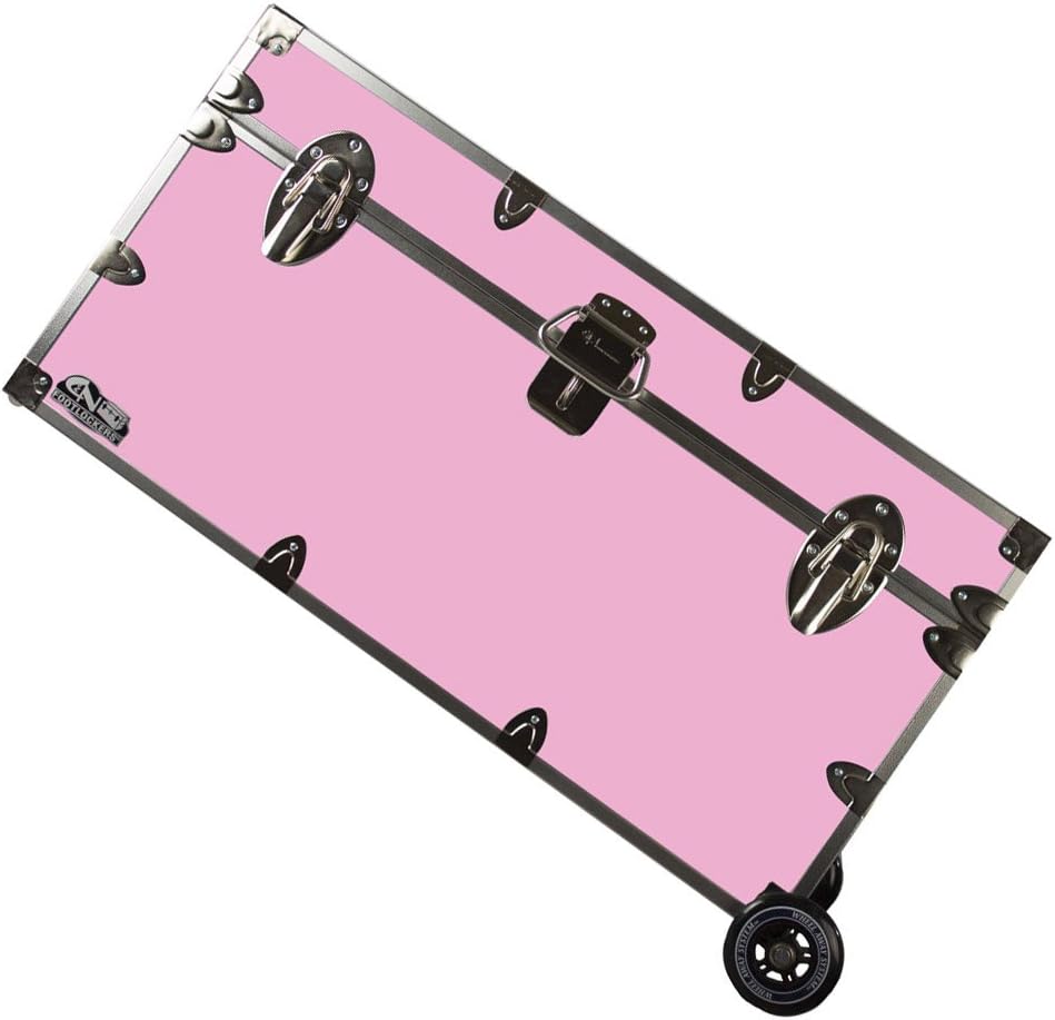 Lockable Trunk Footlocker with Wheels Large 32 x 18 x 16.5 Inches Purple I217920