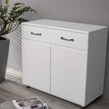 White Console Table with Drawer & Two Shelves R7976