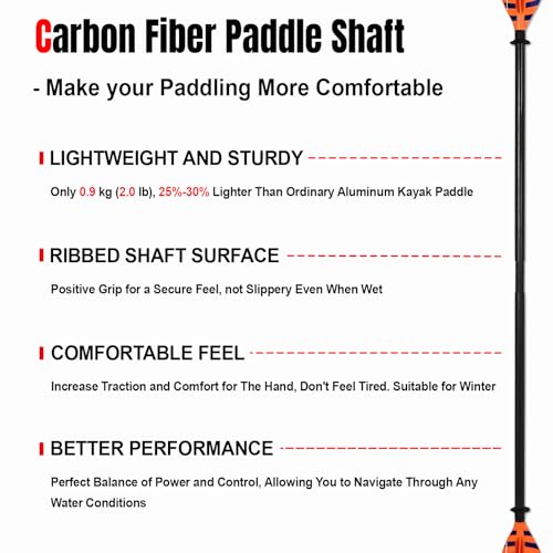 Carbon Fiber Kayak Paddle 3 Piece Adjustable C969
