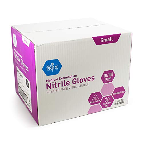 Powder-Free Nitrile Exam Gloves, Iris Blue, Medium, Box/100 Y569442
