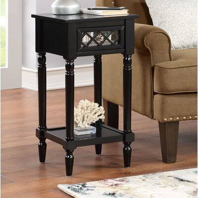 Black End Table with Storage J184