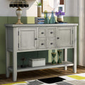 Blue Console Sofa Table with Storage Drawers Cabinets and Bottom Shelf V135233