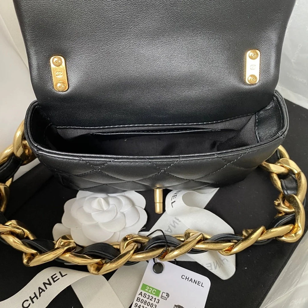 Black Mini Flap Shoulder and Crossbody Bag C460